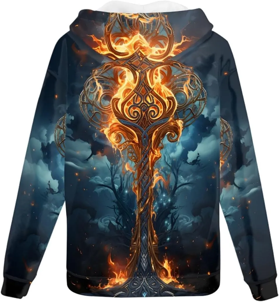 GLUDEAR Men's 3D Printed Cool Wolf Hoodie Novelty Full Zip Sweatshirt Pullover Hoodies XS-5XL