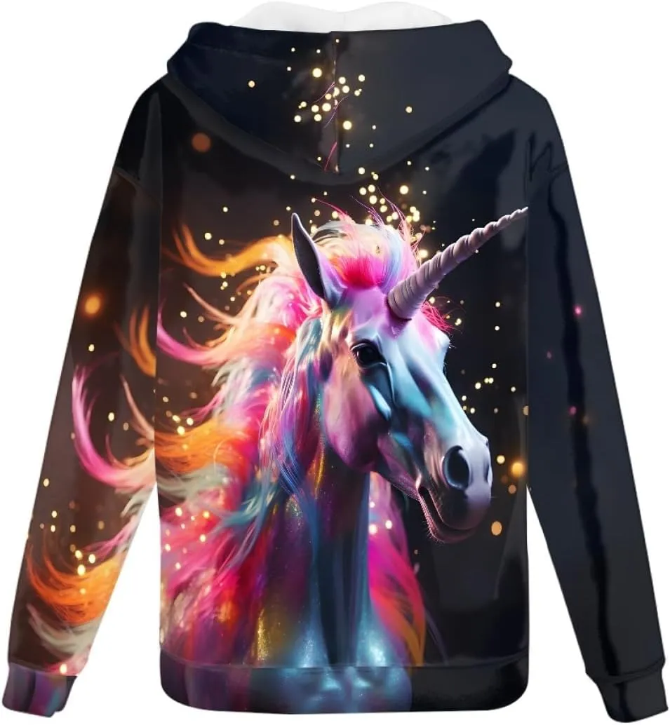 GLUDEAR Men's 3D Printed Cool Wolf Hoodie Novelty Full Zip Sweatshirt Pullover Hoodies XS-5XL