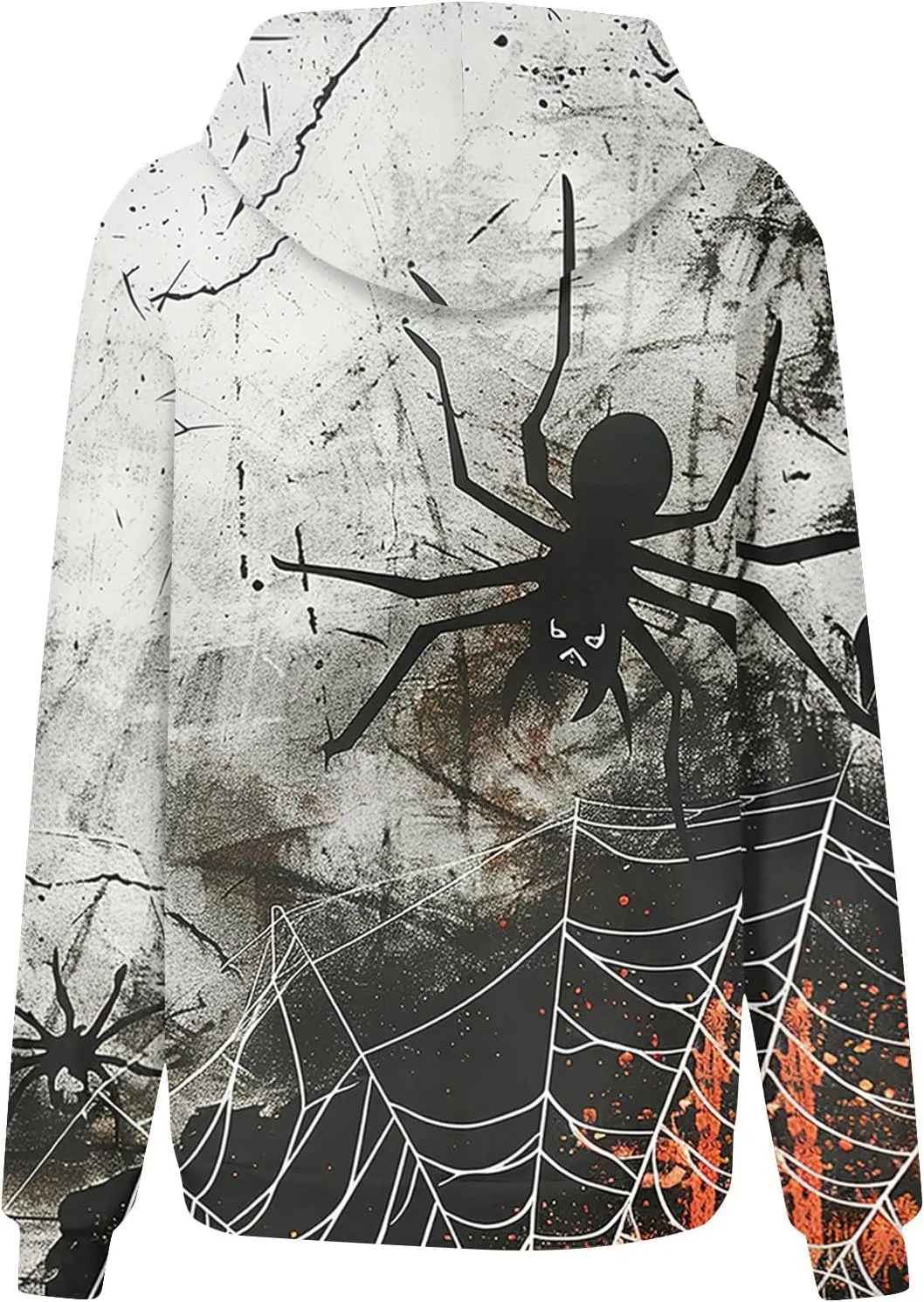 Halloween Hoodies for Women Trendy 2024 Halloween Printed Pullover Long Sleeve Drawstring Sweatshirts with Pocket