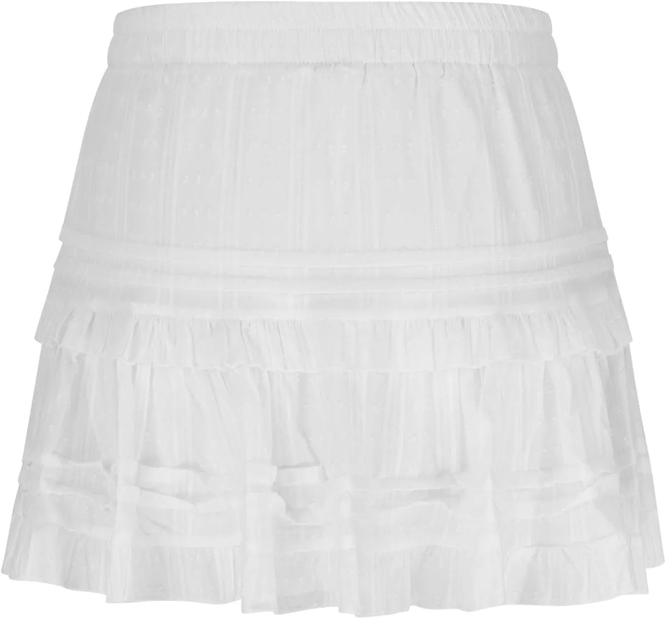 HGps8w Women's A-Line Layered Mini Skirts Elastic Waist Casual 2025 Summer Cute Tiered Ruffle Skirt