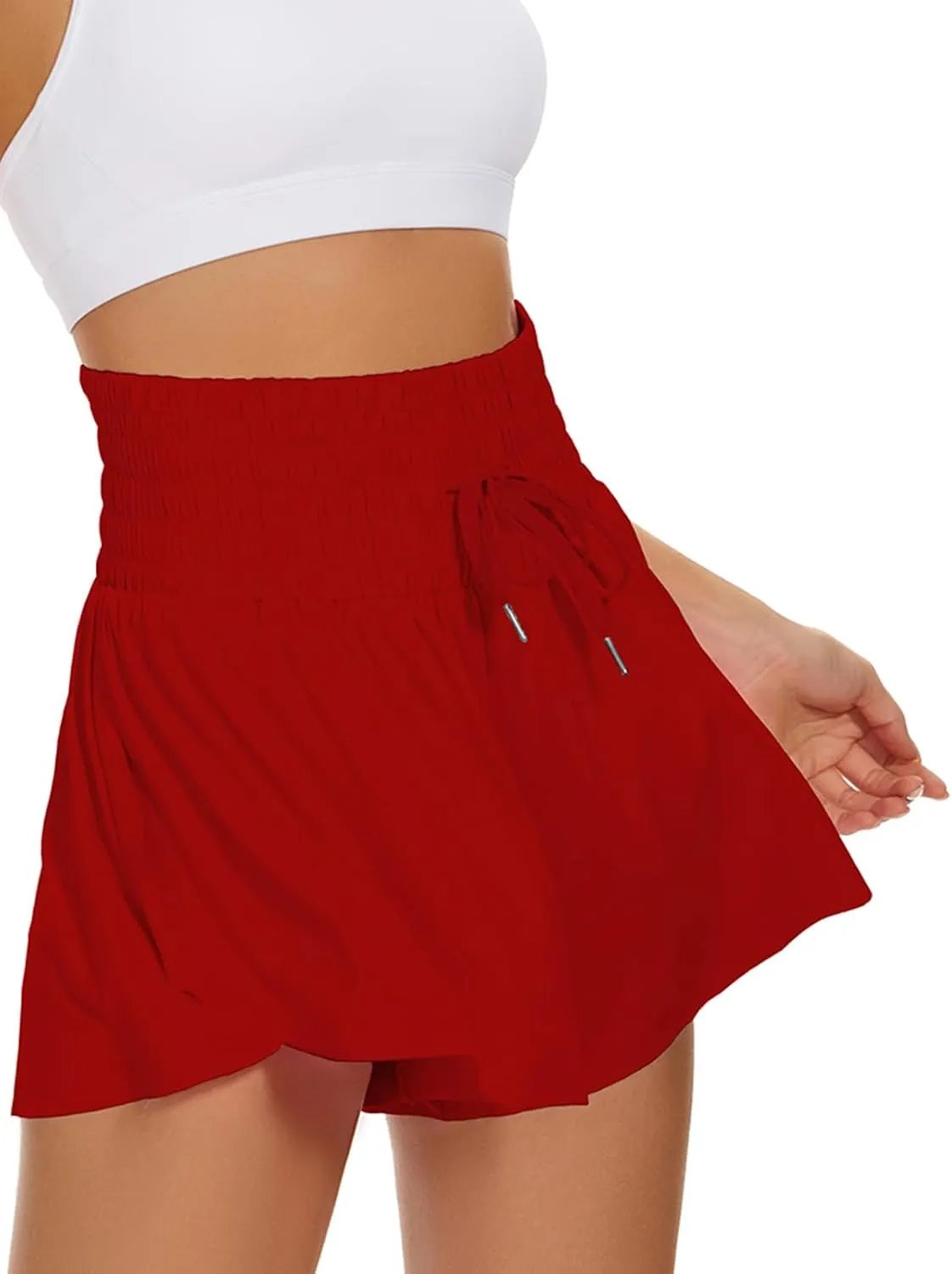 High Waist Butterfly Shorts for Women High Rise Flowy Shorts with Pockets
