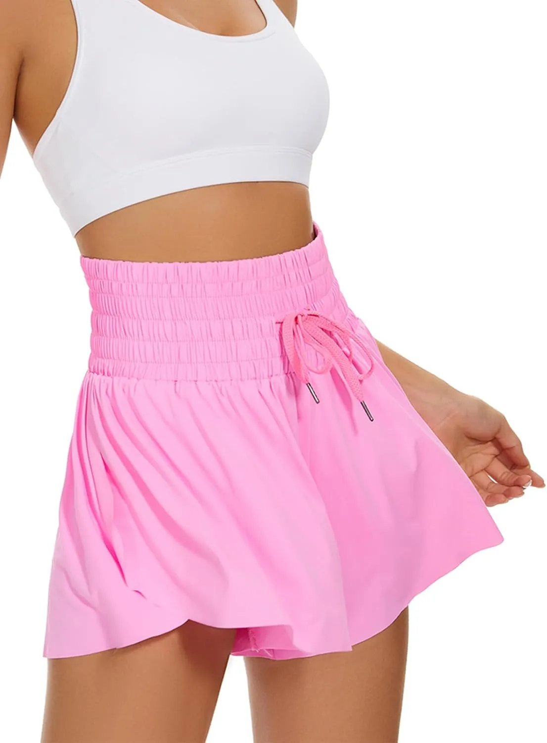 High Waist Butterfly Shorts for Women High Rise Flowy Shorts with Pockets