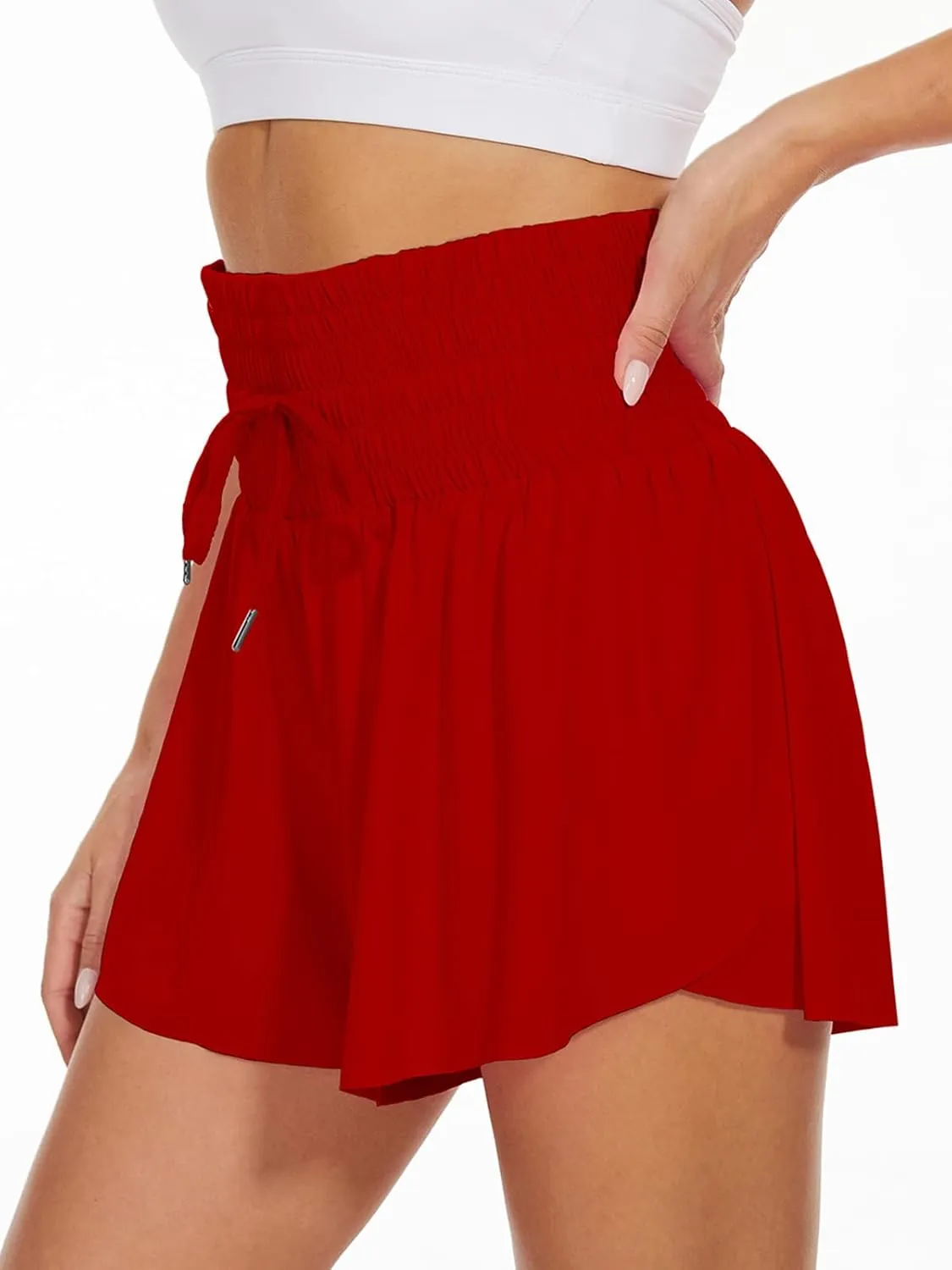 High Waist Butterfly Shorts for Women High Rise Flowy Shorts with Pockets