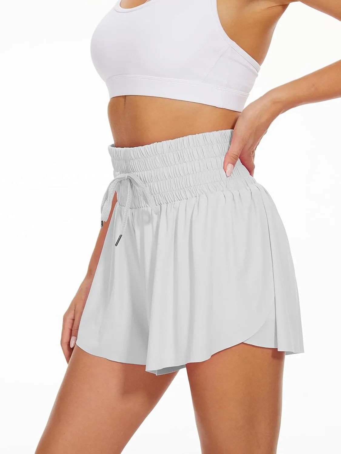 High Waist Flowy Athletic Shorts for Women Butterfly Shorts High Rise Workout Gym Shorts