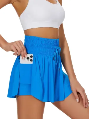 High Waist Flowy Athletic Shorts for Women Butterfly Shorts High Rise Workout Gym Shorts