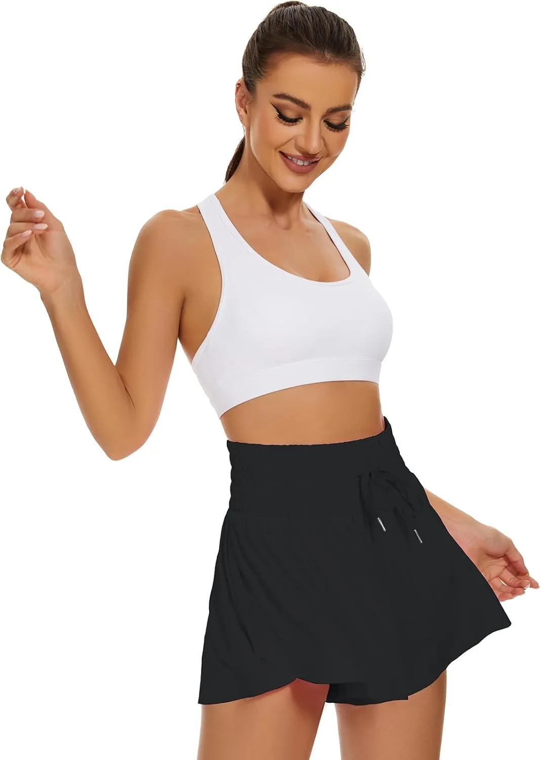 High Waist Flowy Athletic Shorts for Women Butterfly Shorts High Rise Workout Gym Shorts
