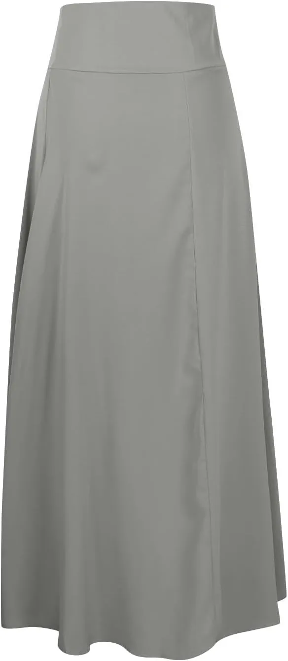 High Waist Wrap Skirt for Women Flowy Skirts Trendy Summer Ruffle High Low Maxi Skirt with Slit Boho Beach Skirts
