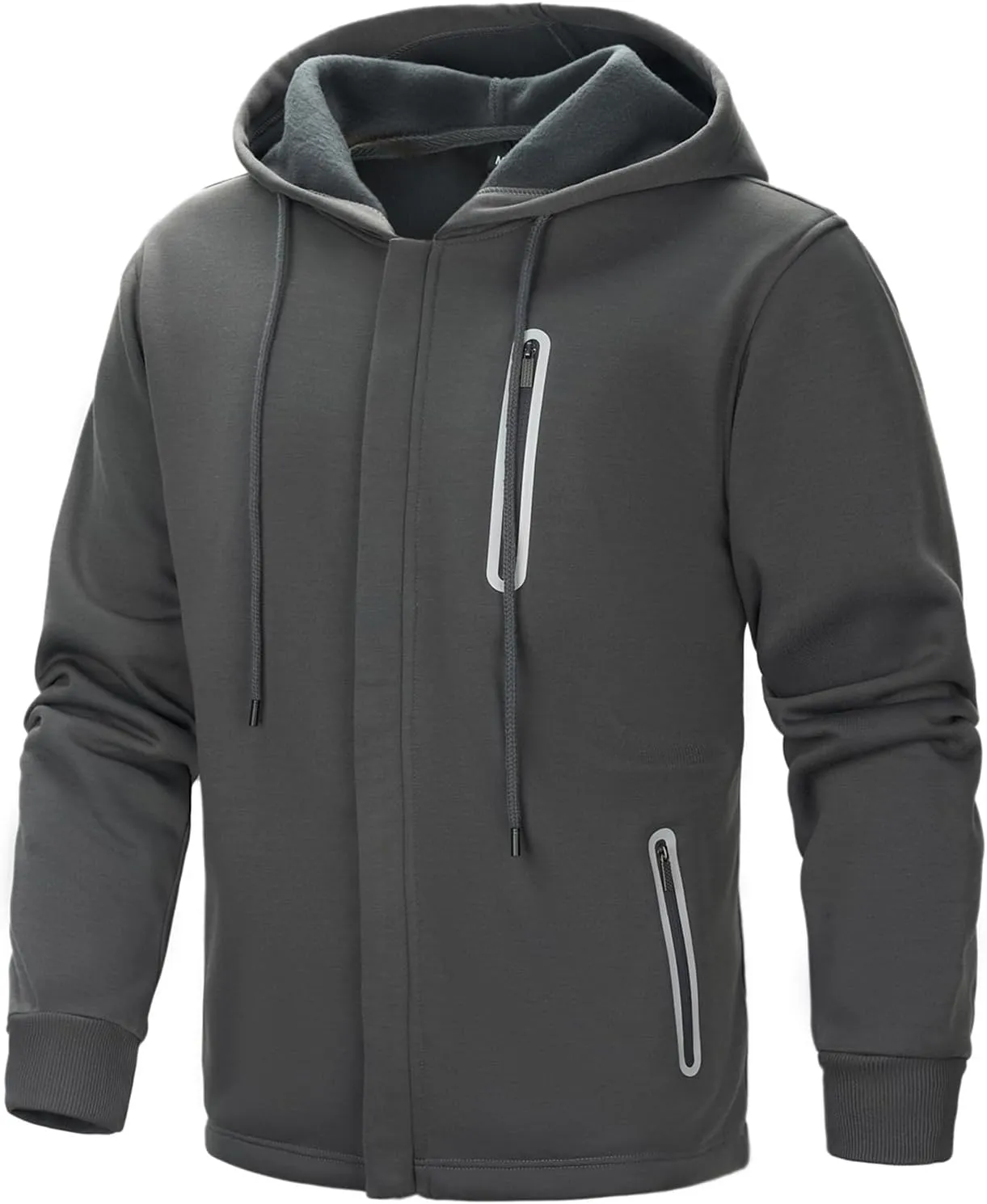 Hoodies for Men Casual Long Sleeve Mens Zip up Hoodies Hooded Fleece Sweatshirts with Pocket