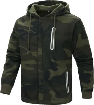 Hoodies for Men Casual Long Sleeve Mens Zip up Hoodies Hooded Fleece Sweatshirts with Pocket