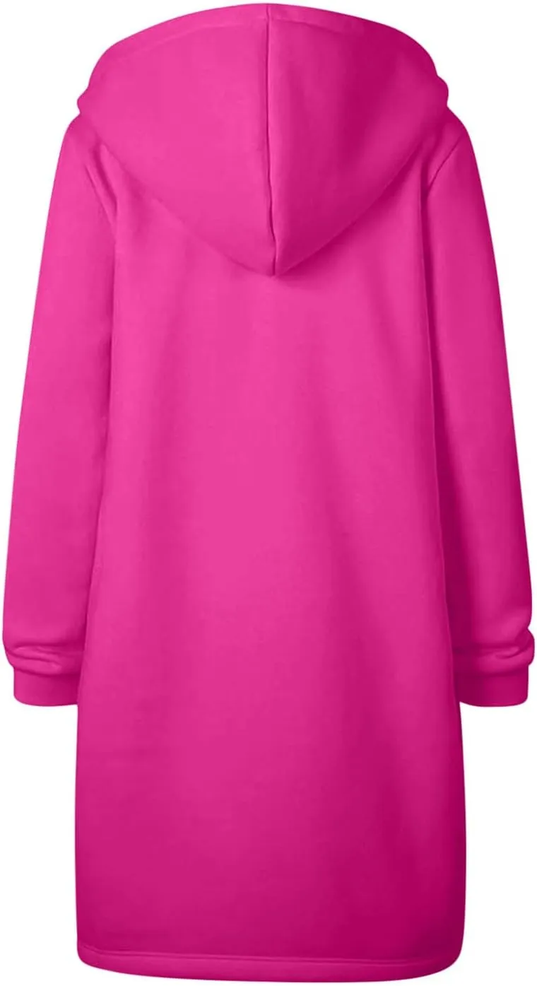 Hoodies for Women 2024 Casual Full Zip Up Hoodie Comfortable Womens Long Hoodies Fashion Sweatshirt with Pockets