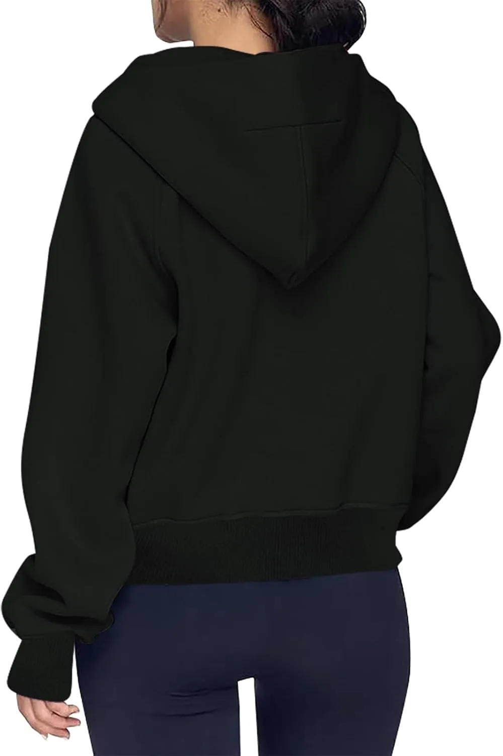 Hoodies For Women Half Zip Cropped Pullover Tops With Thumb Hole Fleece Quarter Zipper Hoodie 2024 Fall Y2k Outfits