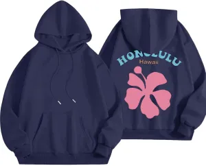 Hoodies Sweatshirt for Women Graphic Trendy Cute Y2K Clothes Girls Pullover Oversized Pink Palm Puff Preppy Hoodies