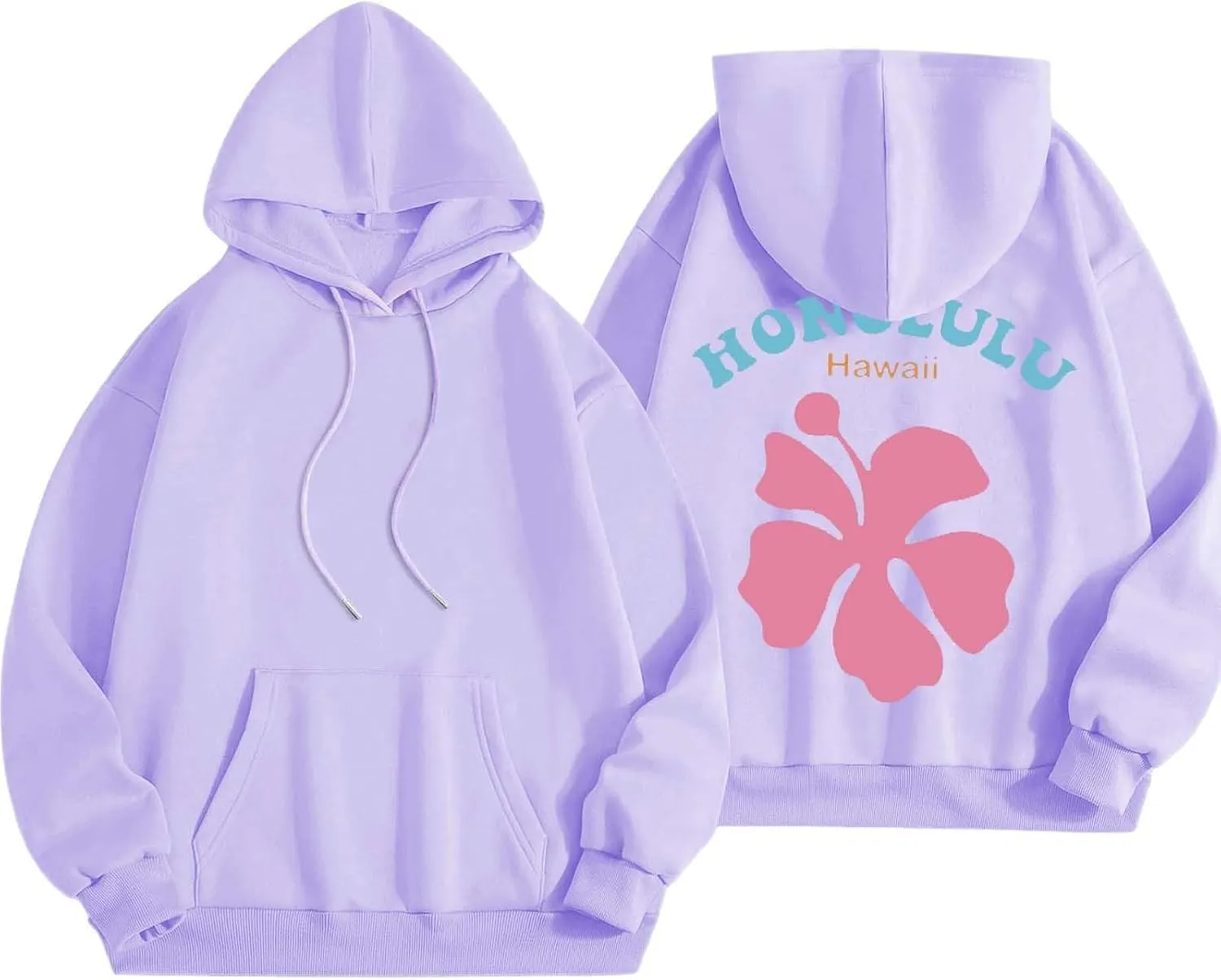 Hoodies Sweatshirt for Women Graphic Trendy Cute Y2K Clothes Girls Pullover Oversized Pink Palm Puff Preppy Hoodies