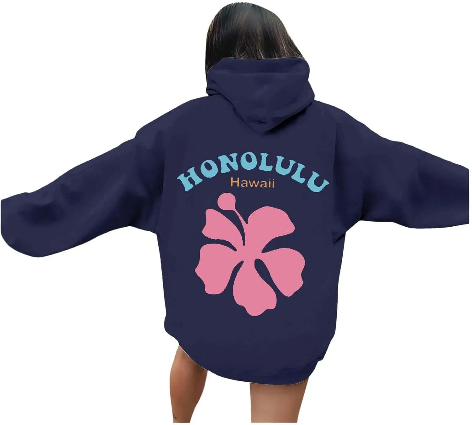Hoodies Sweatshirt for Women Graphic Trendy Cute Y2K Clothes Girls Pullover Oversized Pink Palm Puff Preppy Hoodies
