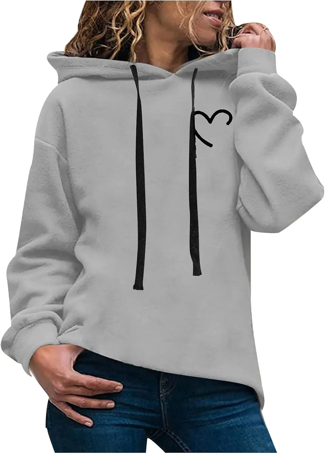 LCMTWX Casual Sweater Long-sleeved Hooded Printed Women’s Women's Hoodies & Sweatshirts Short Zip up Hoodie Women