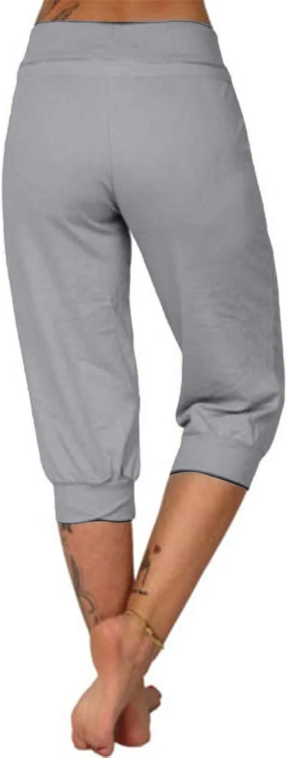 LCMTWX Womens Swim Shorts Cropped Elastic Pants for Women Fashion Casual Fashion Shorts Trousers Solid Ppants Womens Swim