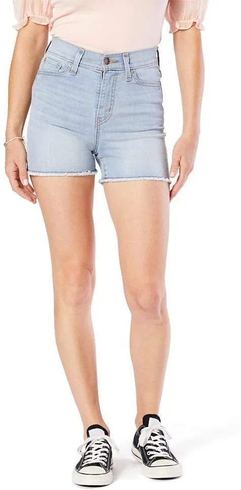 Levi Strauss Signature Gold Women's Juniors High Rise Shortie Cut Off Shorts