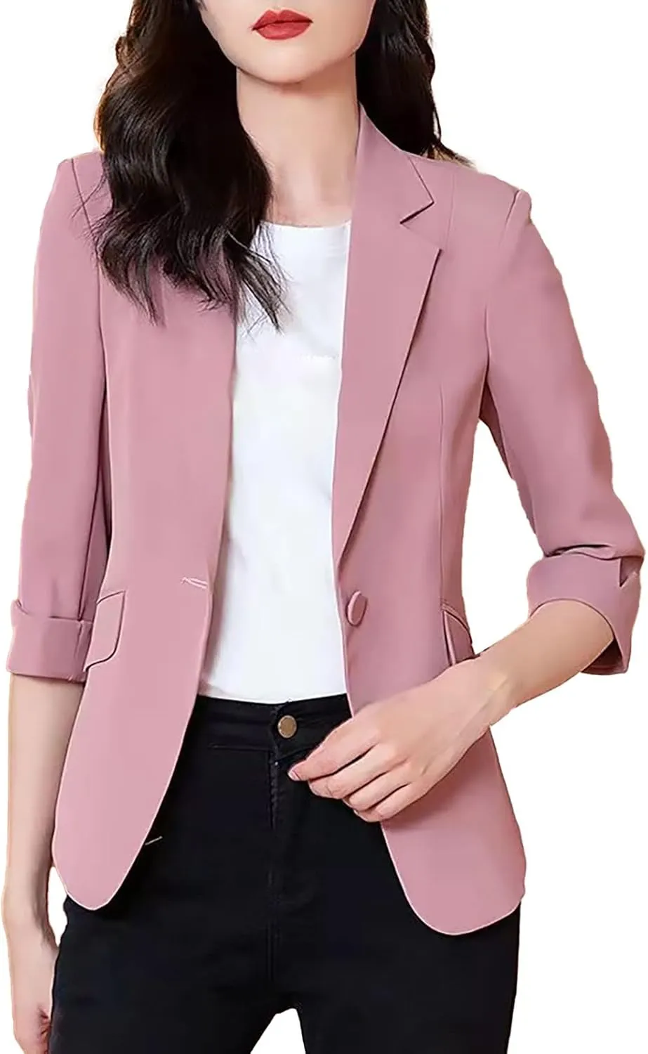 Lightweight Blazer for Women Office for Women Jacket Long Sleeve Work Fancy Top Loose Fit With Pockets Suit