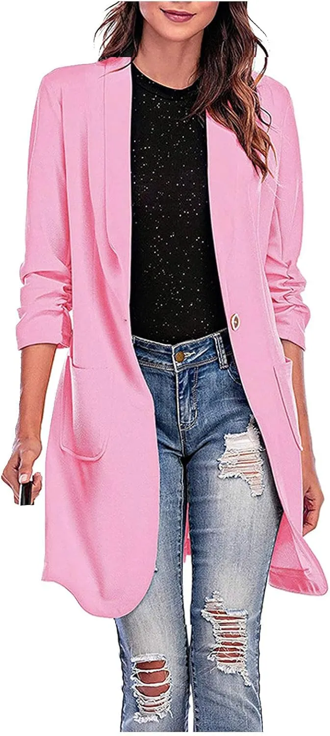 Long Overcoat Cardigan Lapel Womens Coat Slim Jacket Long Trench With Pocket Women's Long Winter Coats Women