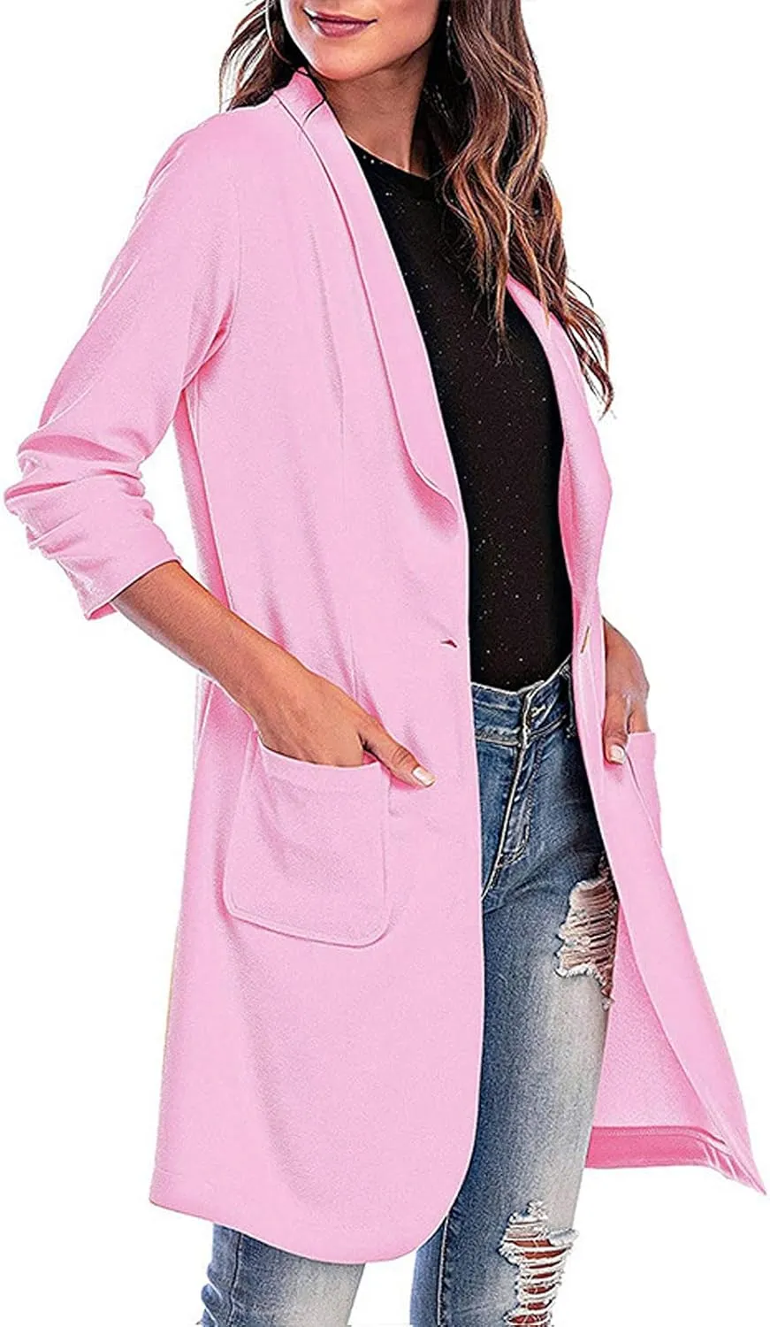 Long Overcoat Cardigan Lapel Womens Coat Slim Jacket Long Trench With Pocket Women's Long Winter Coats Women