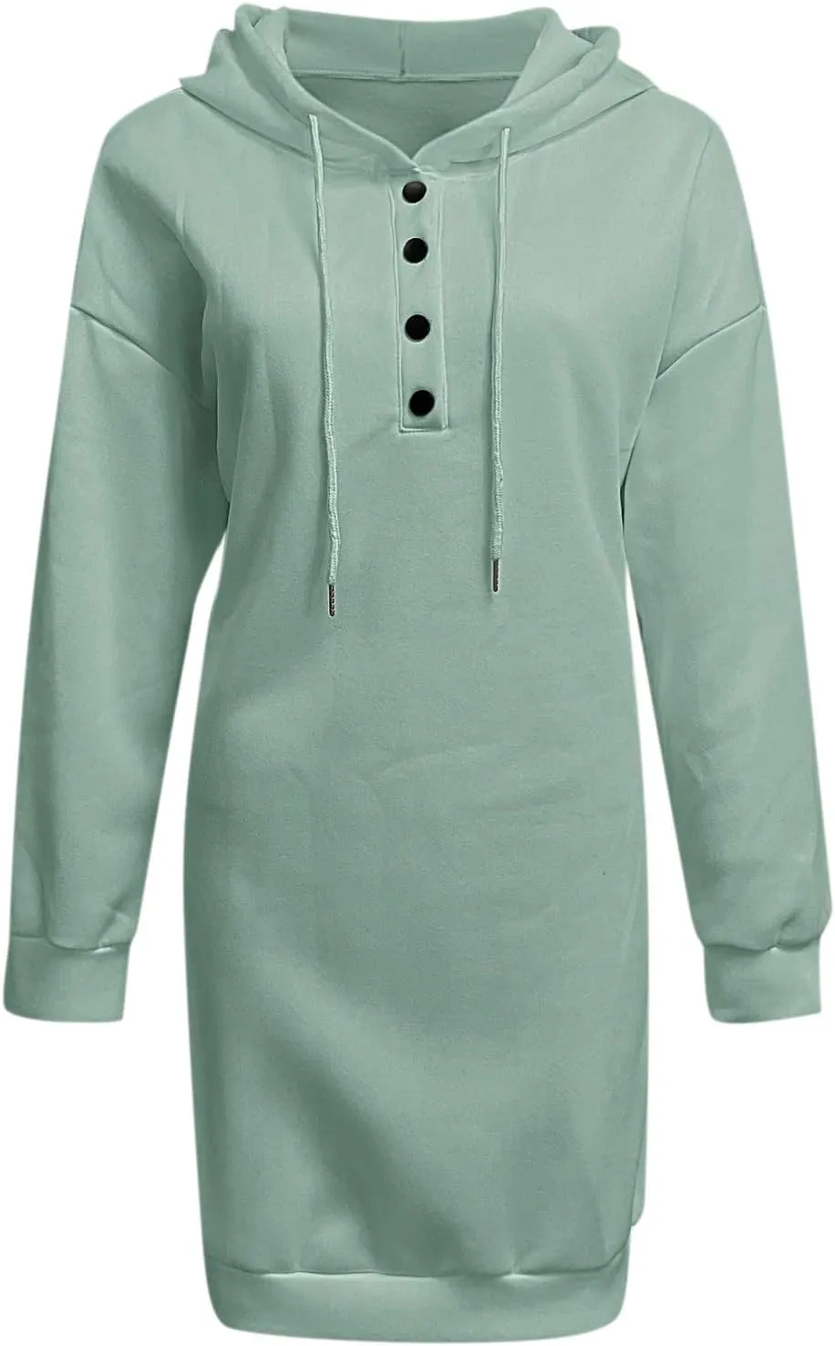 Long Sleeve Hoodies Dress Button Hooded Winter Dresses with Pockets 2024 Fall Trendy Hoodie Sweatshirts Dress