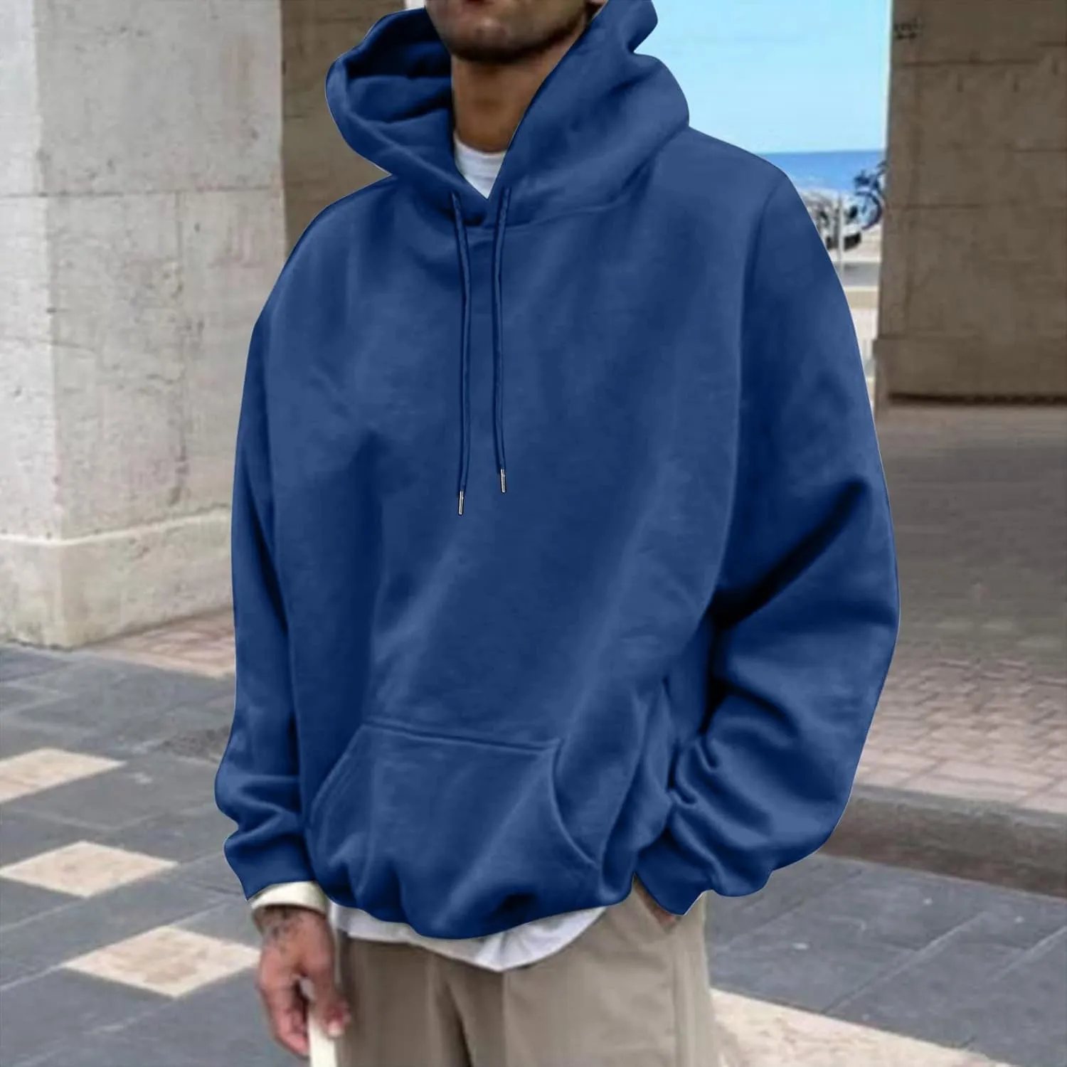 Love Like Jesus Hoodies for Men Letter Graphic Christian Faith Hoodies with Pocket Long Sleeve Drawstring Hooded Sweatshirts