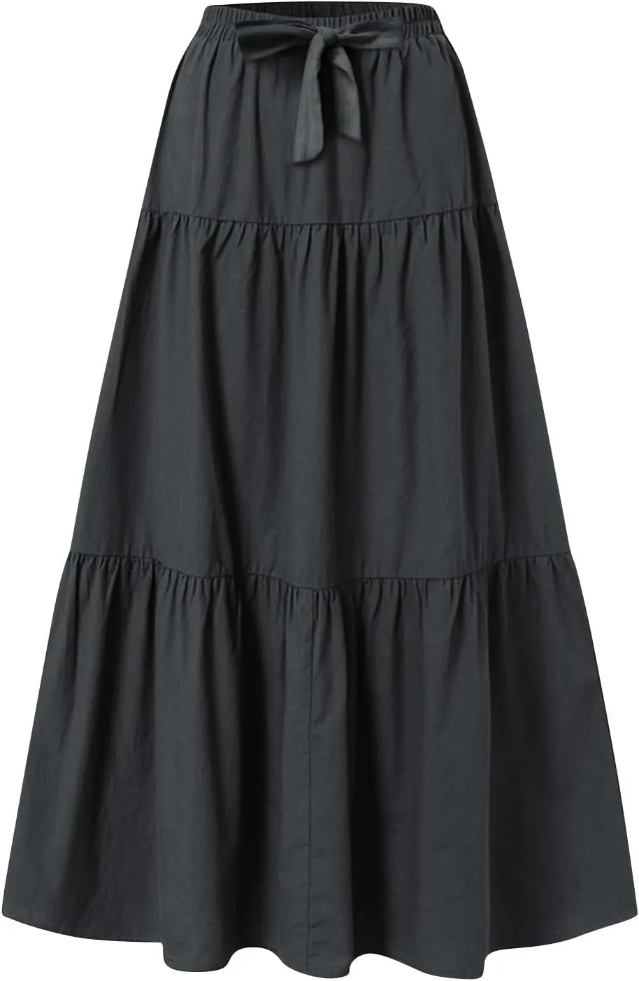 Maxi Skirts for Women 2025 Fashion Boho Long Skirt Summer Beach Swing Ruffle Tiered A-Line Pleated Elastic Waist