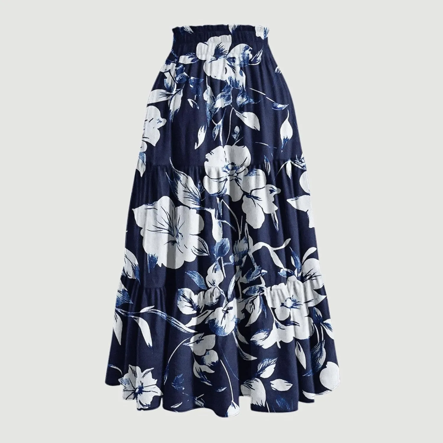 Maxi Skirts for Women Long Tiered A-Line Skirt 2025 Fashion Drawstring High Waist Ankle Length Summer Beach Clothes