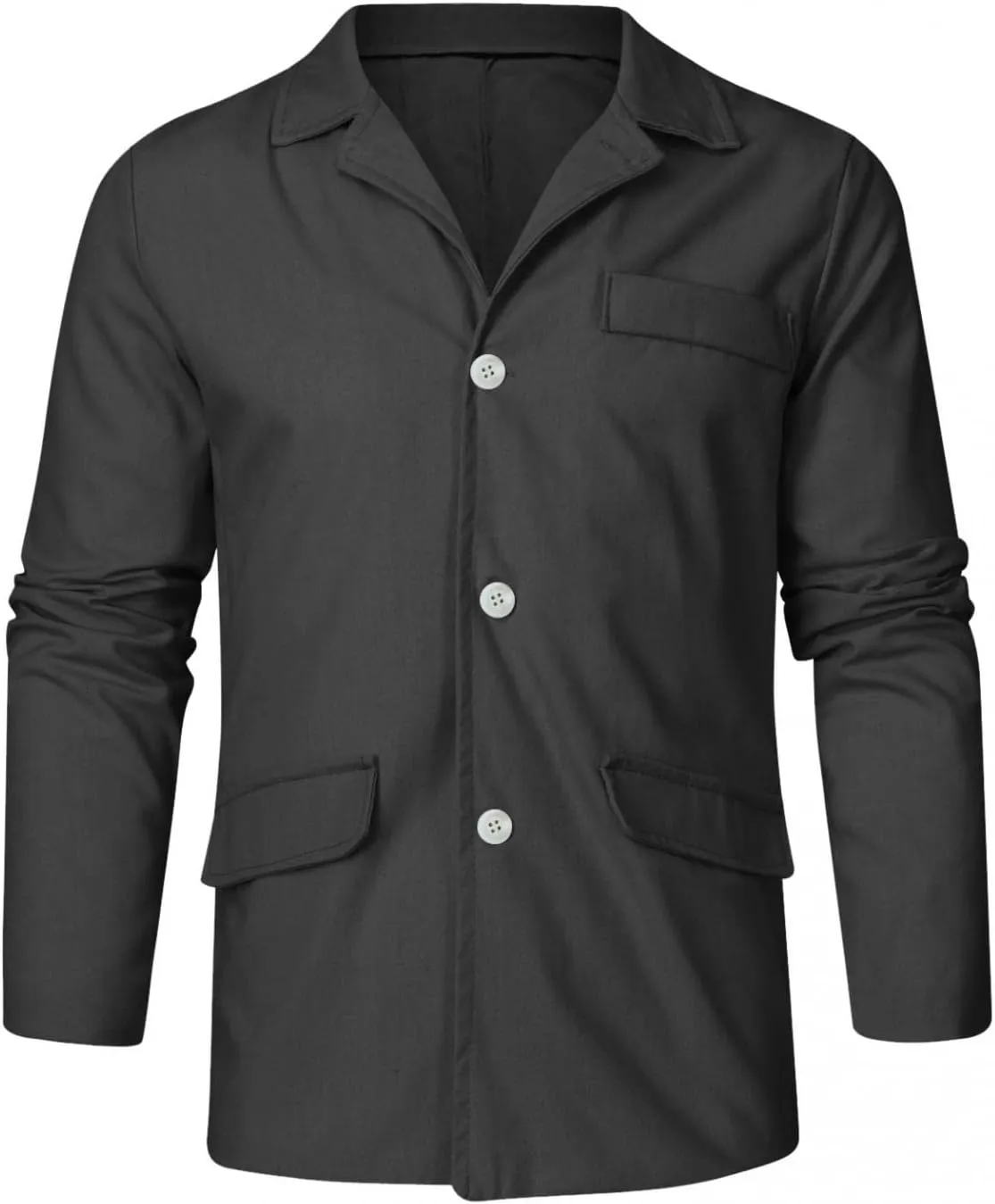 Men's Casual Suit Blazer Jackets Lightweight Linen Notched Collar Tailored Cardigan Tops Single-Breasted Sports Coats