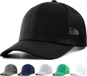 Men's Classics Trucker Hat(M-L/XL,XXL)-Blank Structured Baseball Cap,Adjustable/Mesh Snapback Hats