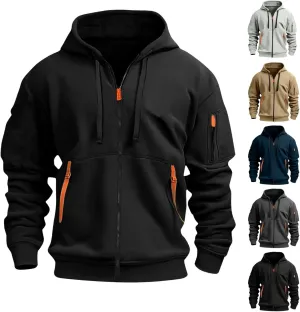 Mens Hoodies Zip Up, Casual Hoodies for Men with Pockets Full Zip Long Sleeve Sweatshirt Sports Hooded Jacket