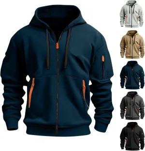 Mens Hoodies Zip Up, Casual Hoodies for Men with Pockets Full Zip Long Sleeve Sweatshirt Sports Hooded Jacket