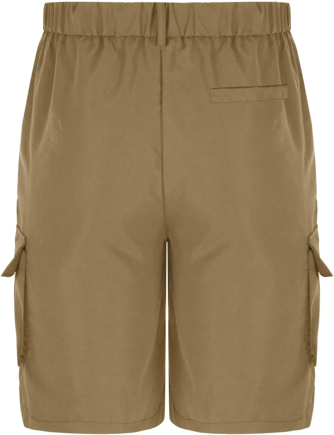 Mens Pleated Cargo Shorts Tailored Fit Button Waist Shorts with Side Utility Pockets and Clean Summer Styling