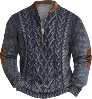 Men's Quarter Zip Up Polo Sweatshirt Zipper Long Sleeved Hoodie Whitecloths Life Clothing Men Zip Up Sweatshirt Men