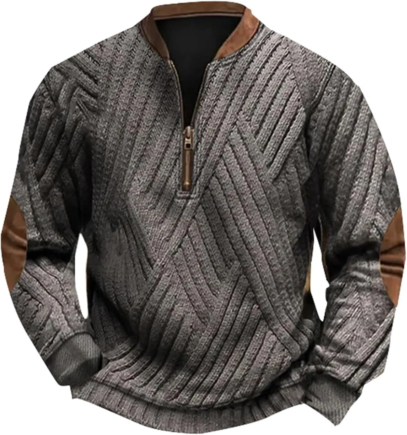Men's Quarter Zip Up Polo Sweatshirt Zipper Long Sleeved Hoodie Whitecloths Life Clothing Men Zip Up Sweatshirt Men