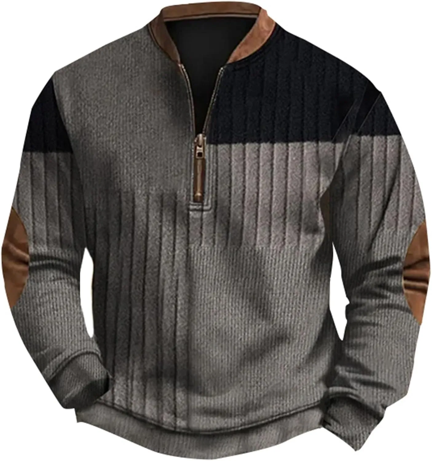Men's Quarter Zip Up Polo Sweatshirt Zipper Long Sleeved Hoodie Whitecloths Life Clothing Men Zip Up Sweatshirt Men