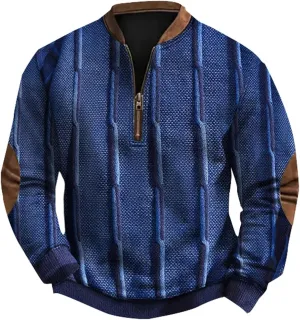 Men's Quarter Zip Up Polo Sweatshirt Zipper Long Sleeved Hoodie Whitecloths Life Clothing Men Zip Up Sweatshirt Men