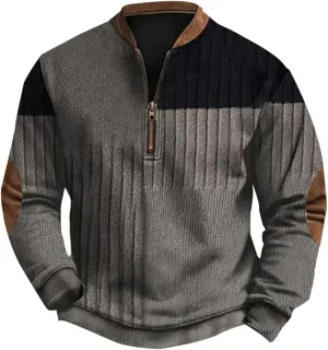 Men's Quarter Zip Up Polo Sweatshirt Zipper Long Sleeved Hoodie Whitecloths Life Clothing Men Zip Up Sweatshirt Men