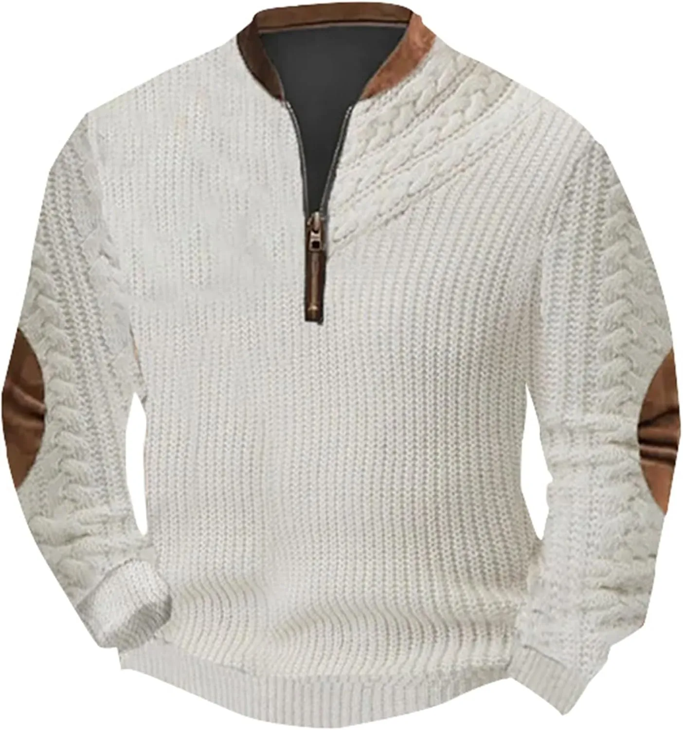Men's Quarter Zip Up Polo Sweatshirt Zipper Long Sleeved Hoodie Whitecloths Life Clothing Men Zip Up Sweatshirt Men
