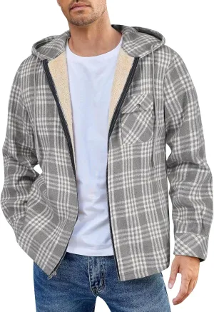 Mens Sherpa Hoodie Zip Up Fleece Winter Hooded Thick Thermal Heavyweight Sweatshirt