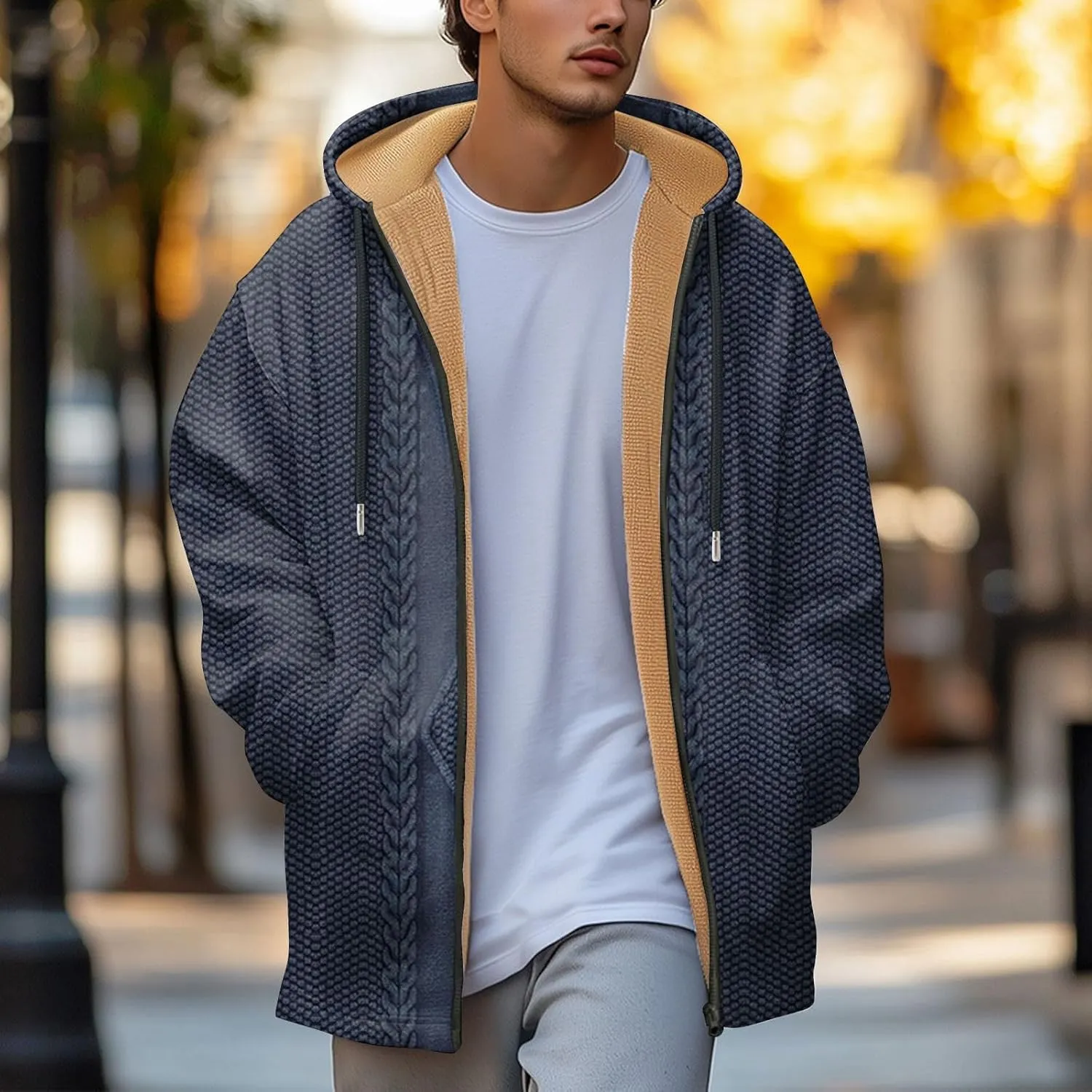 Mens Sherpa Lined Hoodie Zip Up Warm Heavyweight Hoodies Fleece Winter Thick Sweatshirt