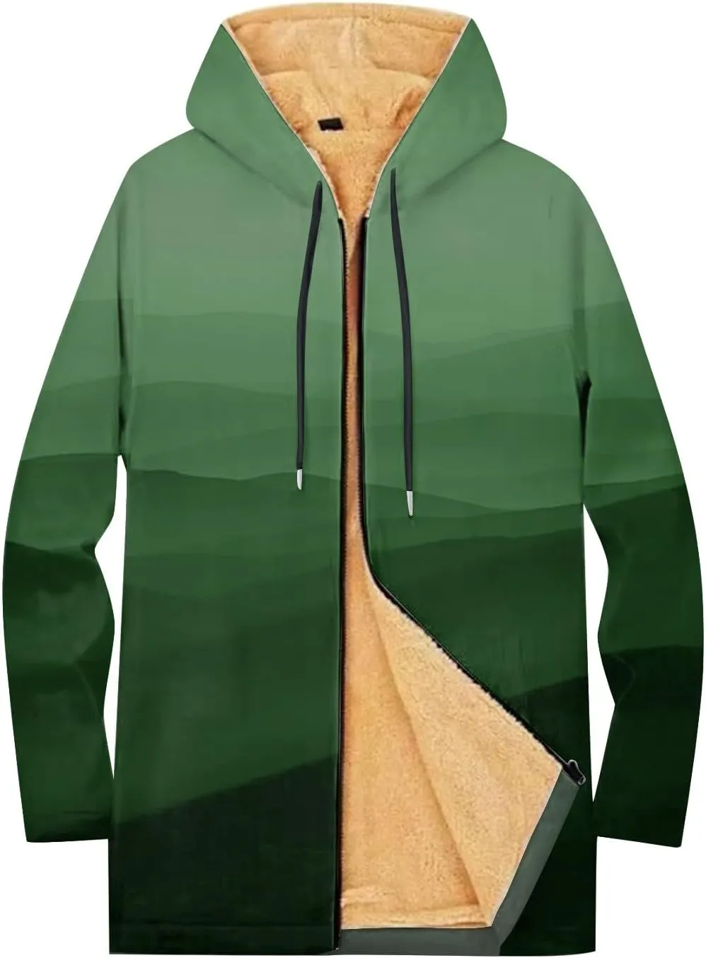 Mens Sherpa Lined Hoodie Zip Up Warm Heavyweight Hoodies Fleece Winter Thick Sweatshirt