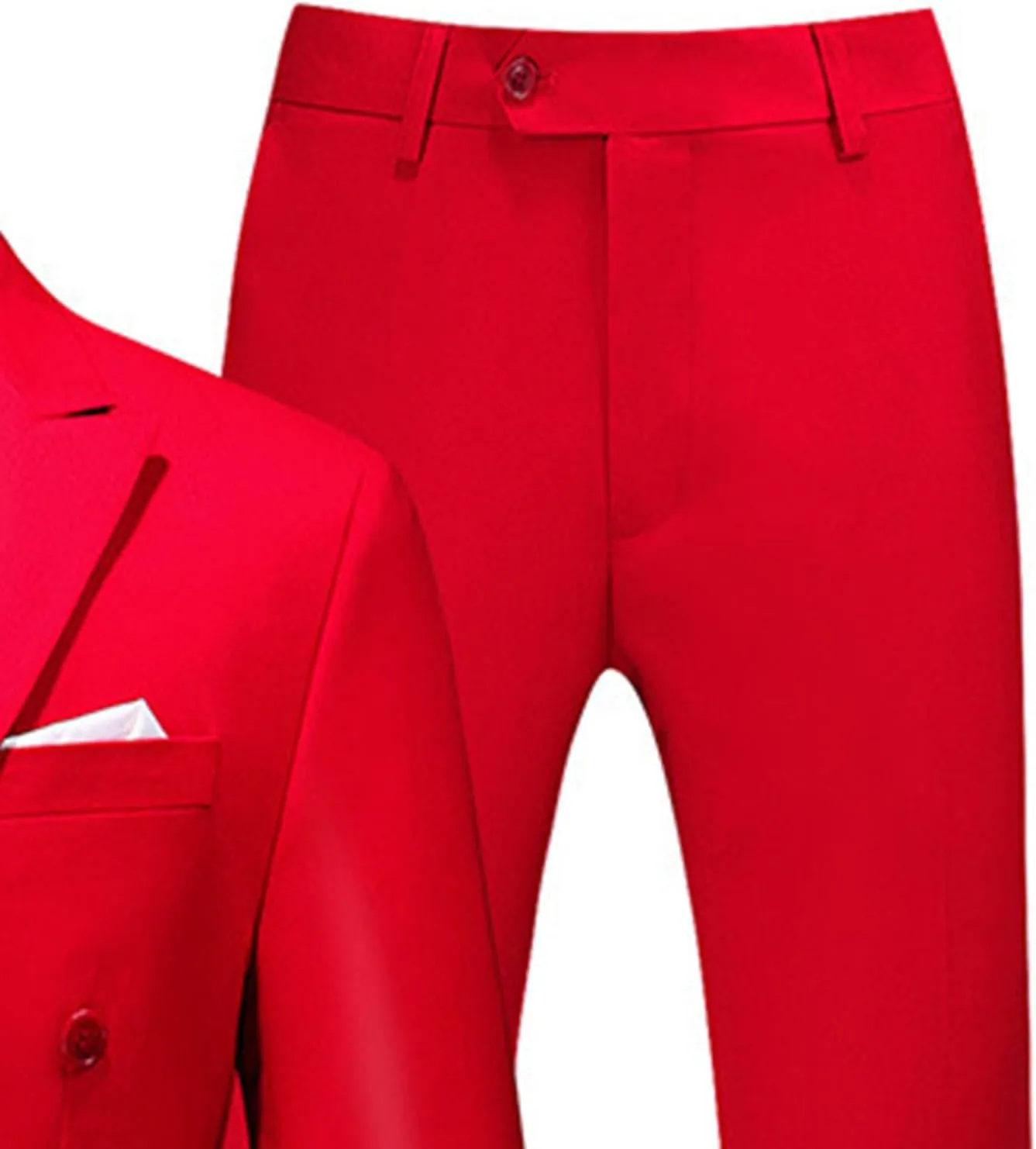 Men's Slim Fit 2 Piece Suit Double Breasted Business Wedding Prom Tuxedo Suits Notched Lapel Blazer and Pants Set