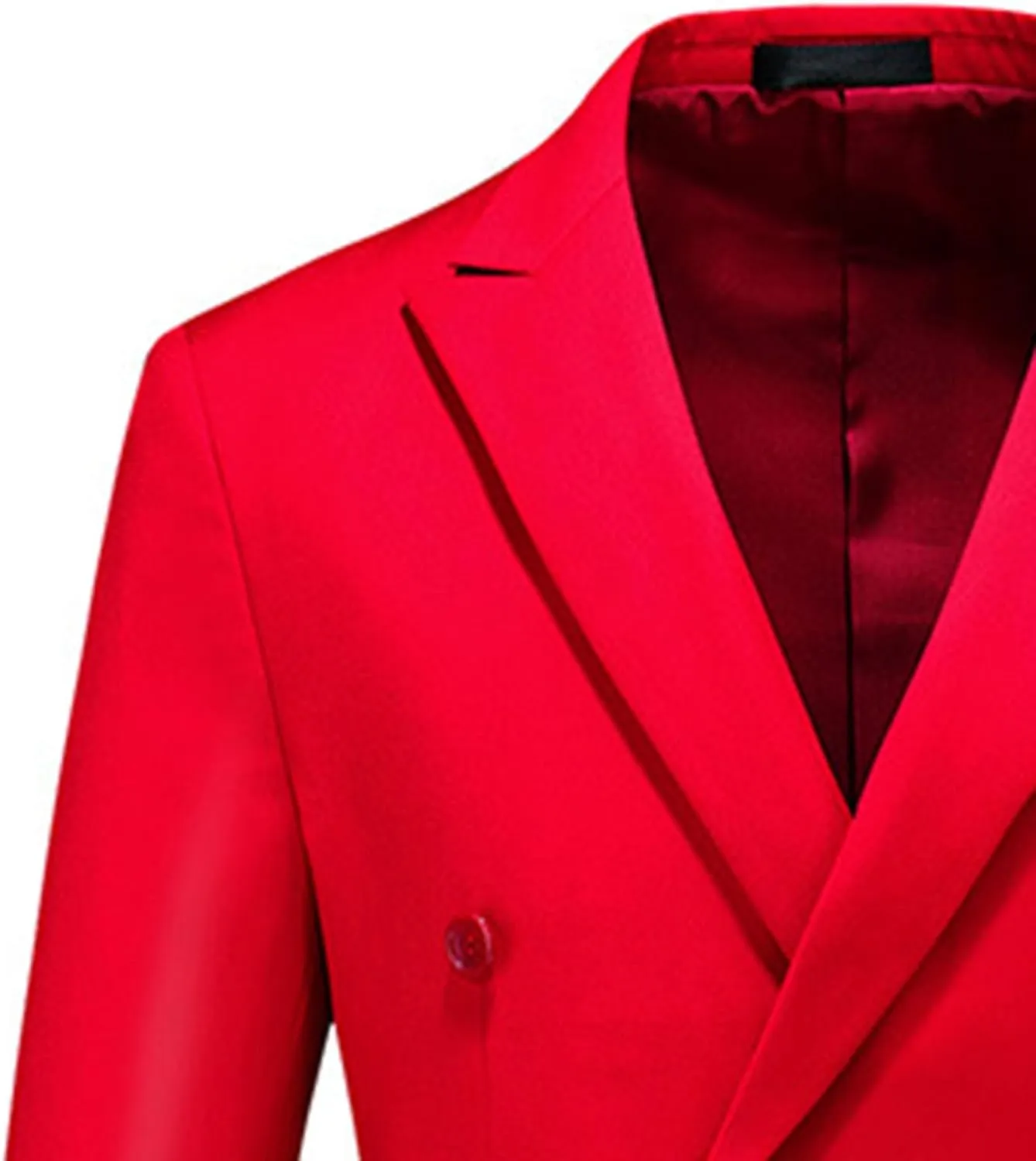 Men's Slim Fit 2 Piece Suit Double Breasted Business Wedding Prom Tuxedo Suits Notched Lapel Blazer and Pants Set