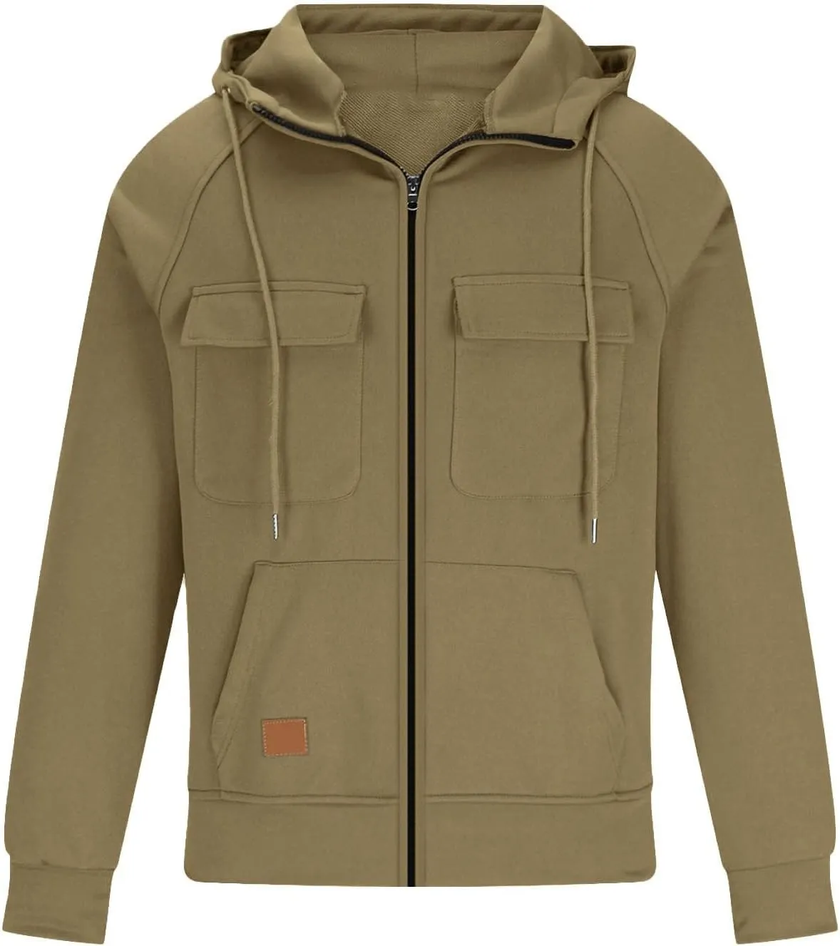 Mens Tactical Hoodies Long Sleeve Cargo Hooded Sweatshirts Outdoor Zip Up Military Jackets with Pockets