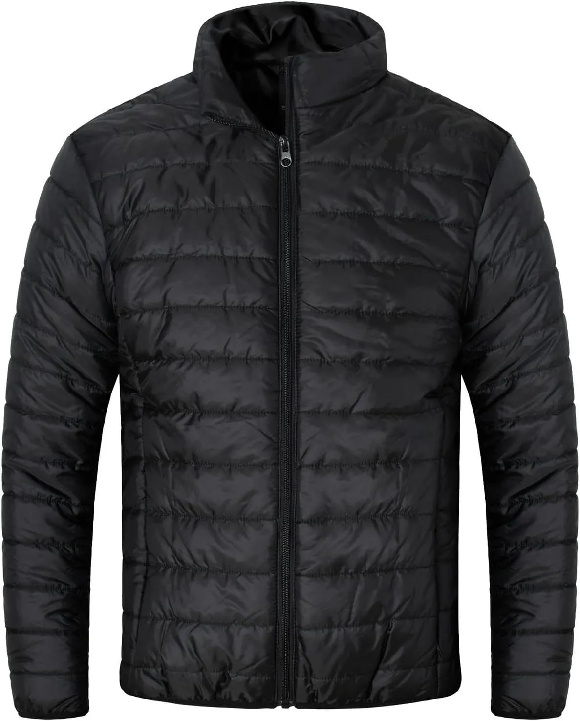 Men's Ultra Loft Lightweight Packable Puffer Jacket Full Zip Up Quilted Thicken Cotton Coat Winter Warm Down Coats
