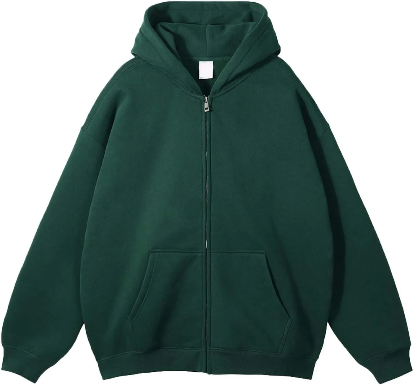 Mens Zip Up Hoodie Long Sleeve Drop Shoulder Oversized Jacket Drawstring Fashion Workout Fleece Pullover Sweatshirt