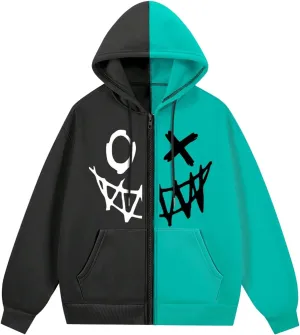 Men's Zip Up Hoodies Graphic Long Sleeve Pullover Hoodies Sweatshirt Western Streetwear Hoodies