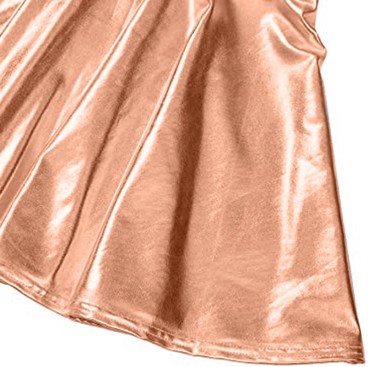 Mini Skirt Women's Fashion High Waist Pleated Solid Color Short Skirt Loose Skirt Metallic Skater Skirt Women