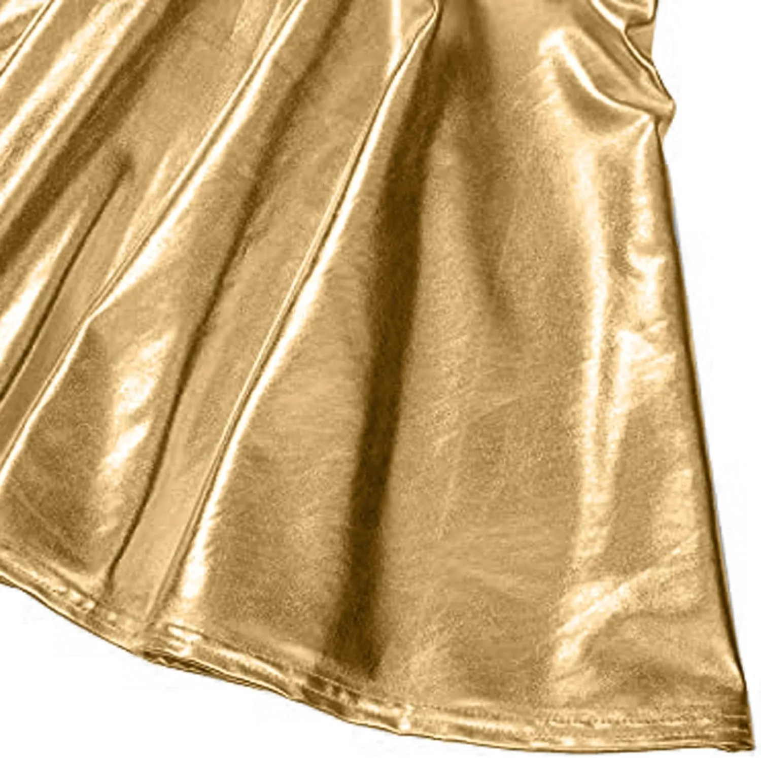Mini Skirt Women's Fashion High Waist Pleated Solid Color Short Skirt Loose Skirt Metallic Skater Skirt Women